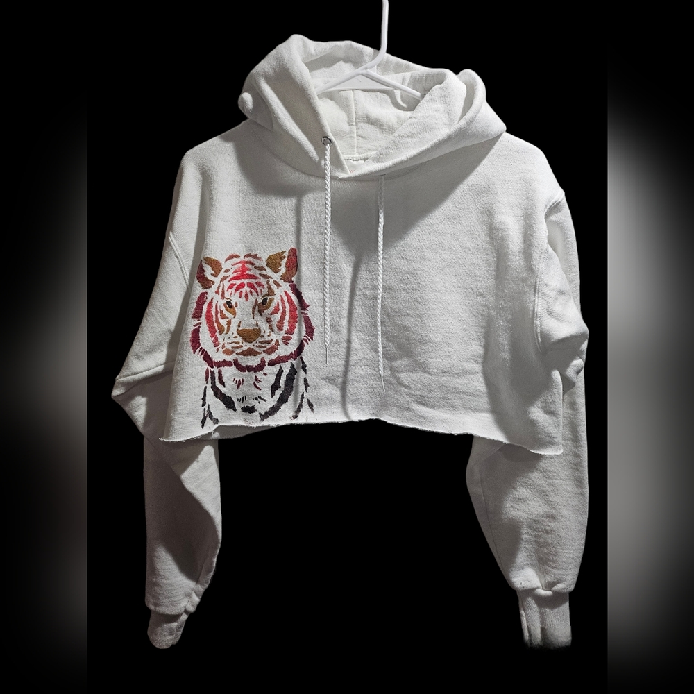 bengals crop top hoodie size small